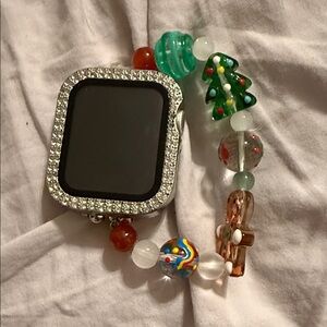 Apple Silver Watch with Colorful Beaded Band